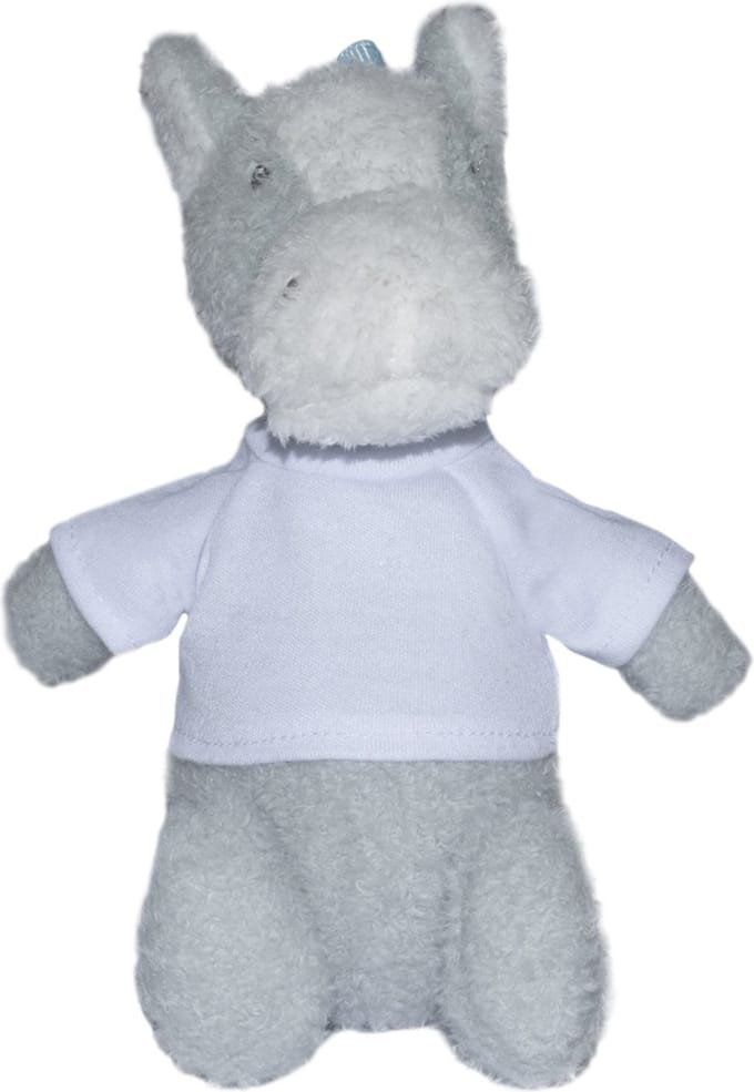 Mika de ezel - knuffel ezel - grijs - wit T-shirt - 20 cm - pluche - MiniFeet® - mbw®