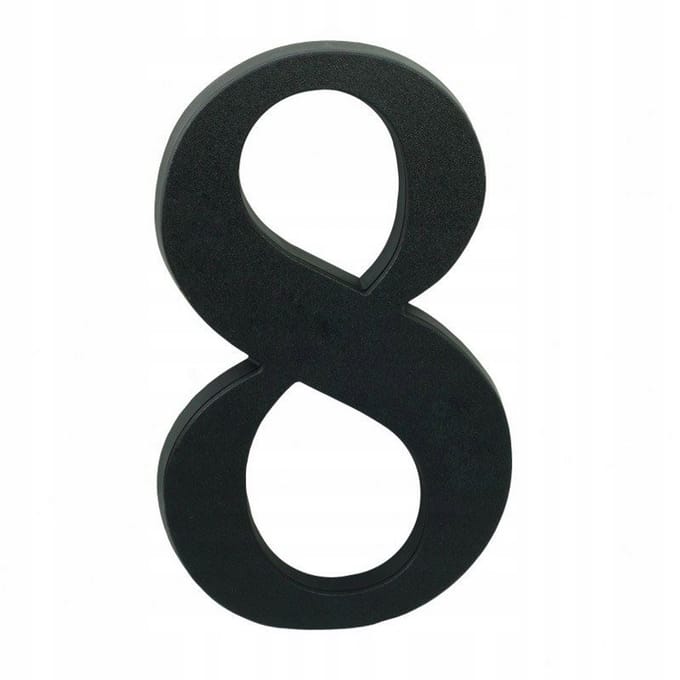 Lob - Huisnummer - 8 - Zwart - 19 cm