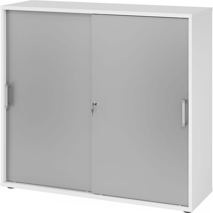 BETA 1753S | Schuifdeurkast | 3 OH - Chrome metaal handgreep Wit/Zilver