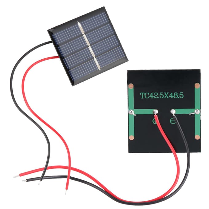 2 Stuks 0.36W 2V Mini Polycrystalline Zonnepanelen DIY Batterijlader Module Clip Kit gray