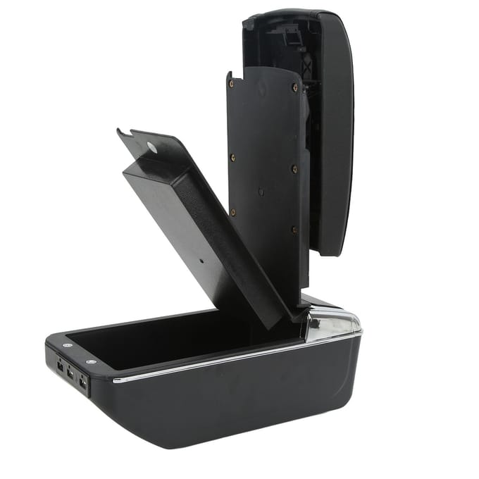 Armsteunbox Middenconsole Opbergvak Inhoudsbox Interieur Organizer met Bekerhouder Vervanging voor black