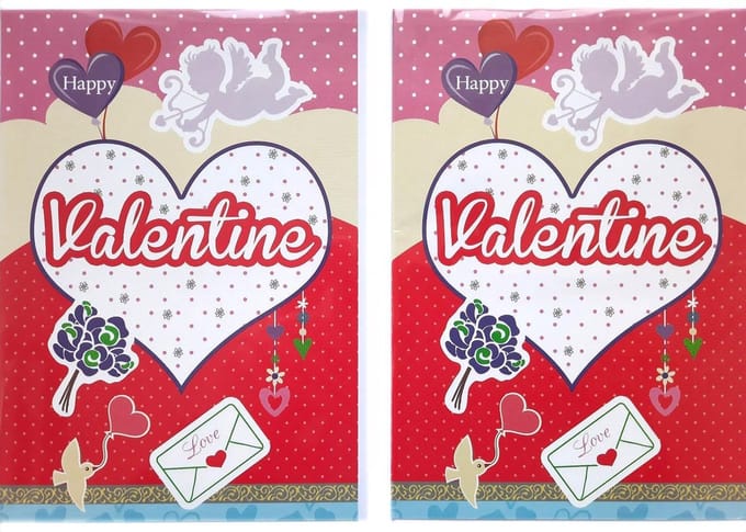 2 Wenskaarten - Valentijnskaarten - Valentine - 12 x 17 cm - VAL-010