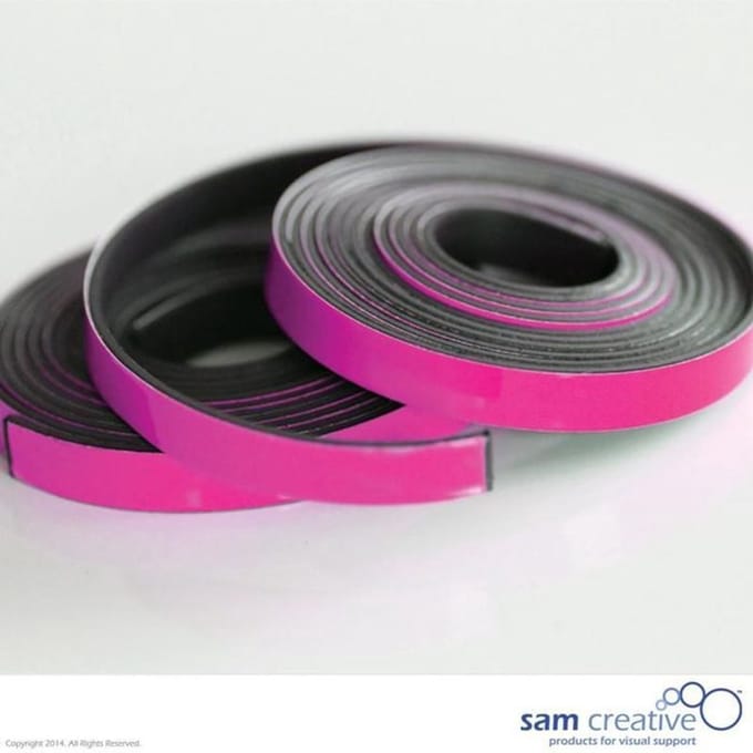 Sam Creative Magneetband 5mm - Whiteboard - Roze - 2 rollen