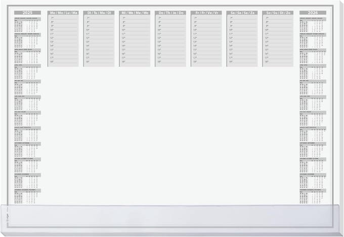 Papieren bureauonderlegger met kalender A3-formaat