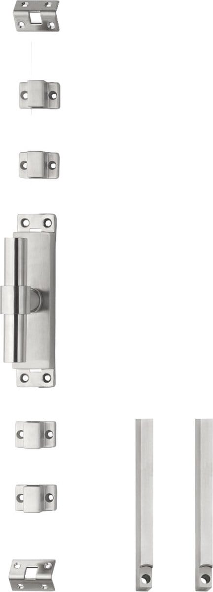 Intersteel Kruk-espagnolet links T-recht met stangenset 2x 1245 mm rvs geborsteld
