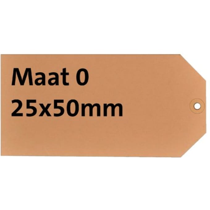Label HF2 nr 0 200gr 25x50mm bruin 1000 stuks