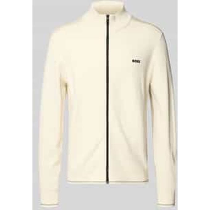 Regular fit gebreid jack van viscosemix model 'KN_LEAGUE FZ'