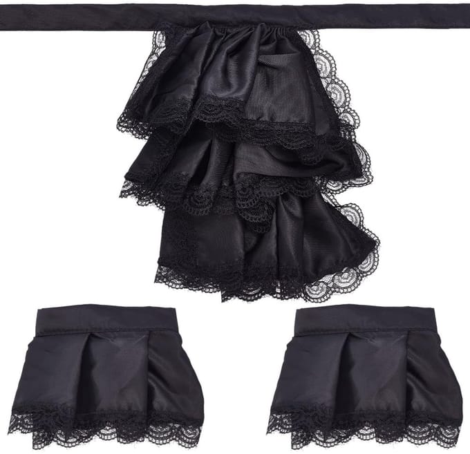 Dailygoods- Jabot set met kanten ruches - Manchetten - Kraag
