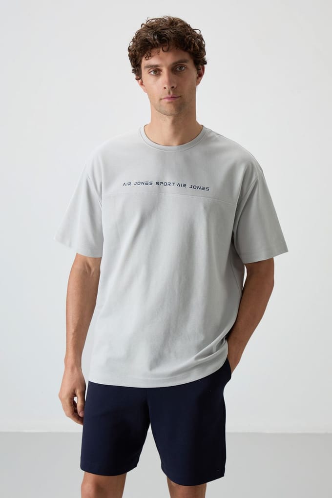 Overmaatse T-shirt met ronde hals en print