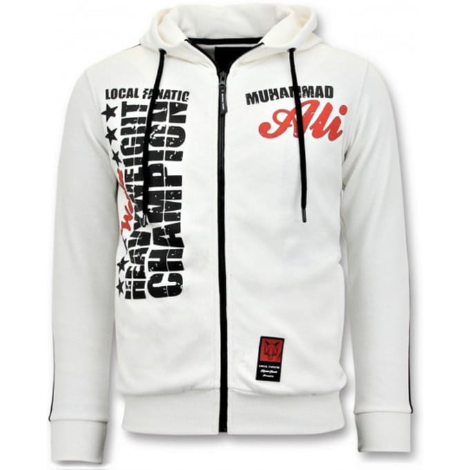 Exclusieve Trainingsvest Heren - Muhammad Ali Print - Wit