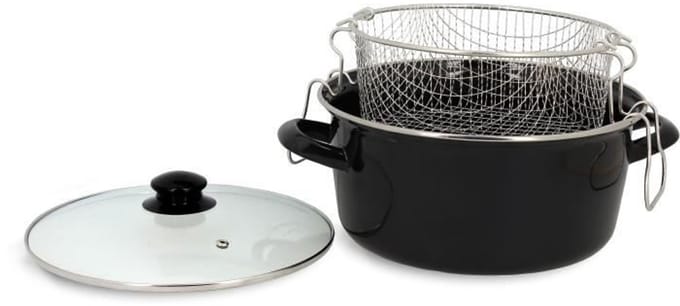 MENASTYL – 3645580 – Traditionele friteuse – 26 cm – glazen deksel