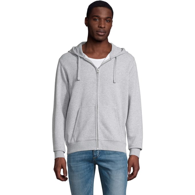 SOLS Heren Spike Hoodie met rits (Grijze Melange)