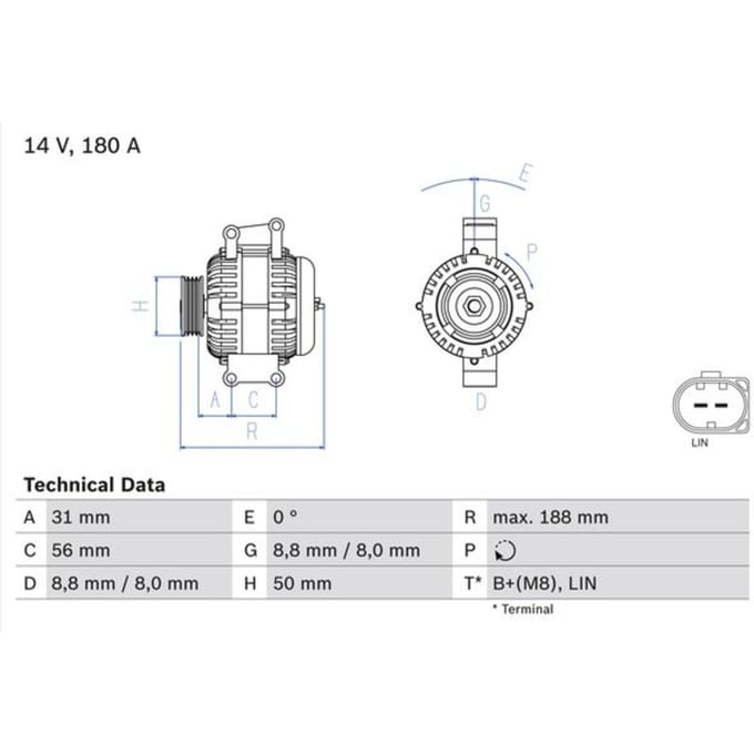 Driefasige generator BOSCH 0 986 047 700