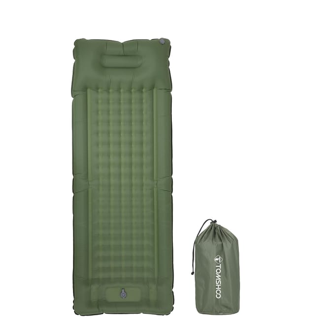 TOMSHOO Opblaasbare slaapmat Extra dikke 4 inch slaapmat Mat Luchtbed met ingebouwde pomp legergroene kleur