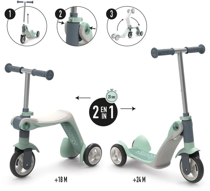 Smoby - Step - Loopfiets - Scooter - 2-in-1 scooter