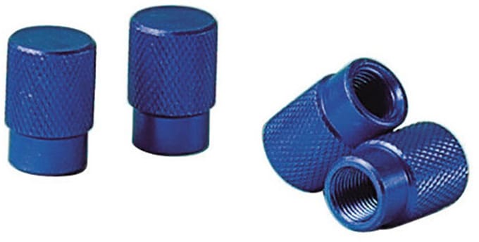 Lampa Round geanodiseerd aluminium ventieldopjes 4 stuks blauw