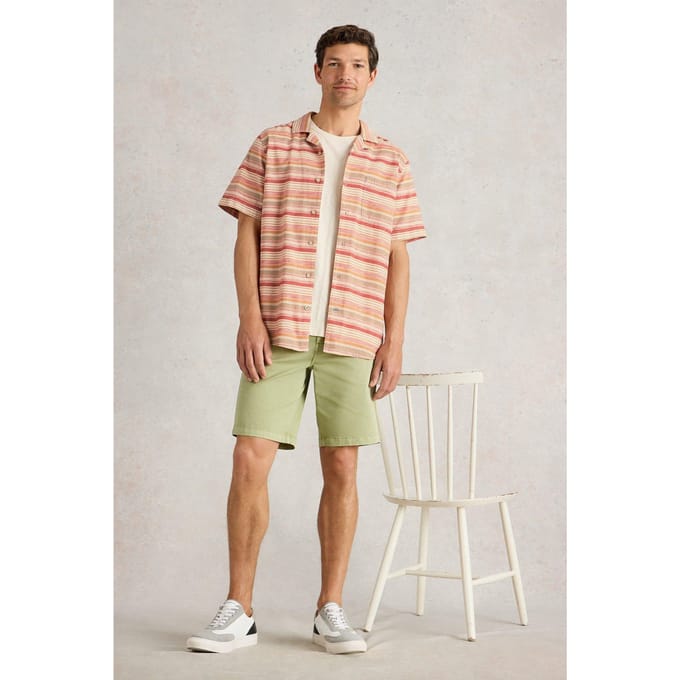 White Stuff Horizontal Ss Stripe Shirt Red Multi Taglia: M | Camicie Casual Outlet | Uomo | Rosso