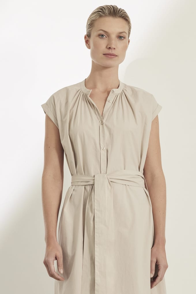 Knitted Karo Dress Sand Größe: M | Blusenkleider Outlet | Damen | Braun