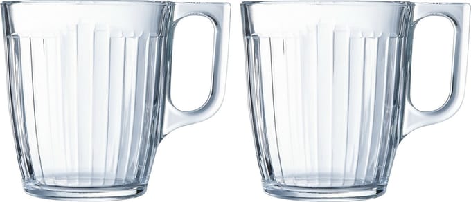 Luminarc Theeglazen Leeds - 12x - transparant bewerkt glas - 8 x 9 cm - 250 ml