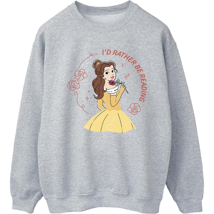 Disney Dames/Dames Beauty And The Beast I´d Rather Be Reading Sweatshirt (Sportgrijs)