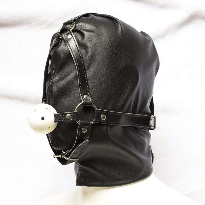Nooitmeersaai - Bondage hoofdmasker met ball gag