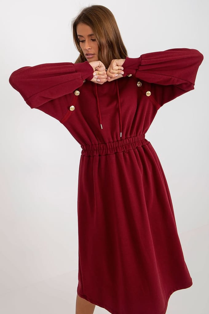 Urban Cozy Sweat Dress - Rot / Einheitsgröße