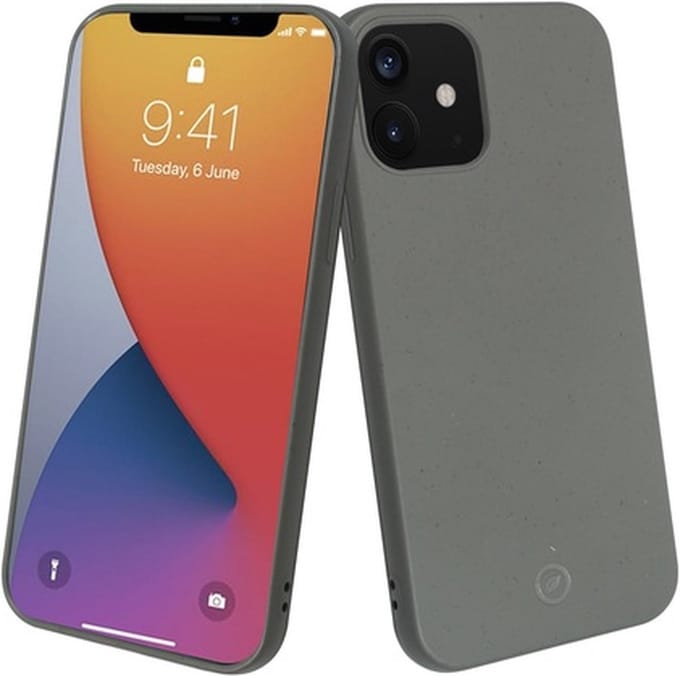 MUVIT BAMBOOTEK PEBBLE CASE: APPLE IPHONE 12 MINI BACK COVER GRIJS