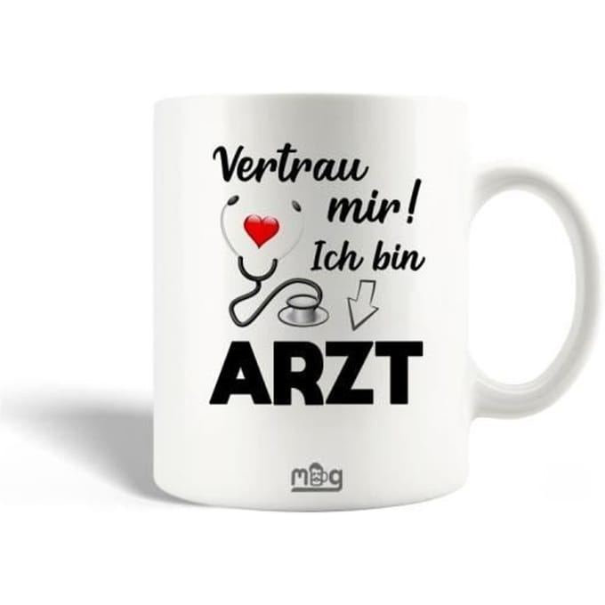 Mug en Céramique Vertrau mir ich bin Arzt