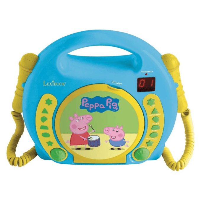 Peppa Pig Draagbare CD-speler met 2 Meezingmicrofoons