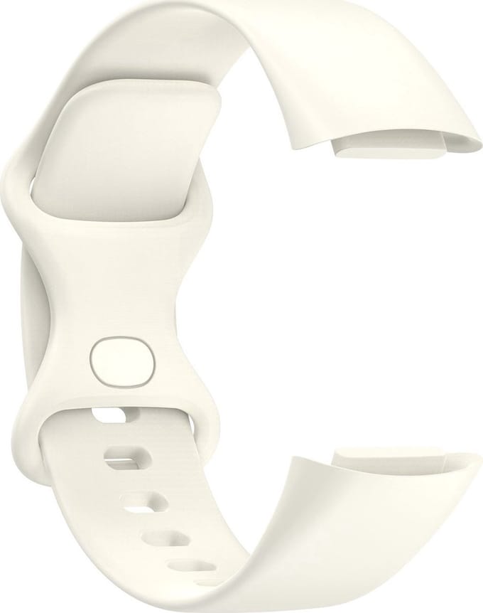 New Age Devi - Siliconen bandje - Geschikt voor Fitbit Charge 56 - Maat ML - Kleur Ivory
