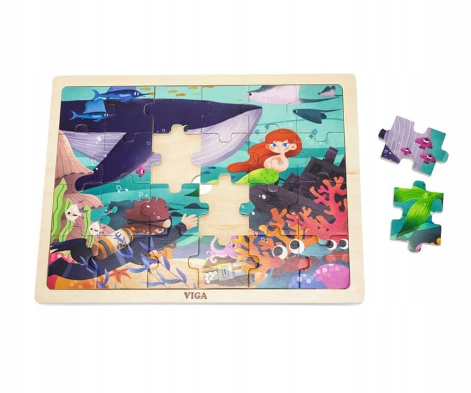 Viga Houten Puzzel Zeethema 24 Stukjes - Educatief en Leuk