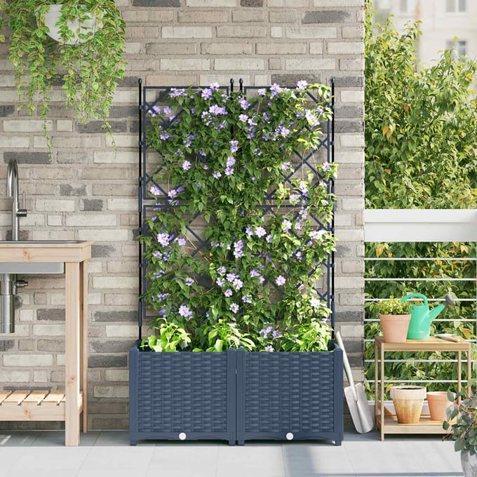 vidaXL - Plantenbak - 2 - st - Grijs - 80 - x - 40 - x - 143 - cm - PP