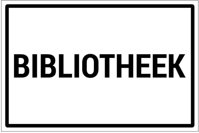 Bibliotheek bord | gecoat dibond materiaal | 60 x 40 cm