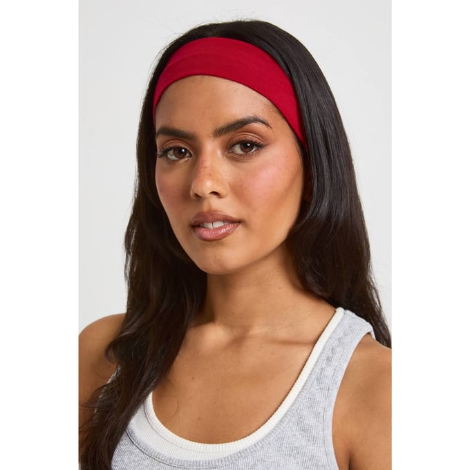 boohoo Dames 2-pack Jersey Haarbanden | Rood