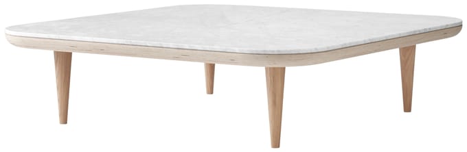 &Tradition Fly Salontafel - Marmer Bianco Carrera - white oiled oak - 120 x 120 cm