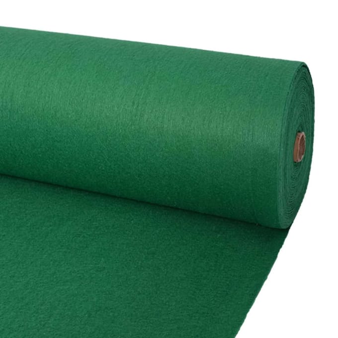 vidaXL - Tapijt - Effen - Groen - 1,2 - x - 12 - m - Polyester