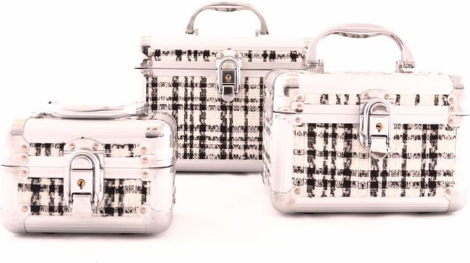 Gérard Brinard beautycase ruiten beautycase zwart/wit - 3 stuks