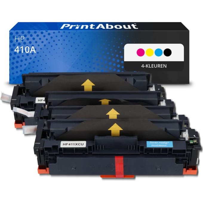 PrintAbout huismerk Toner 410A (CF410A) 4-kleuren Multipack Geschikt voor HP