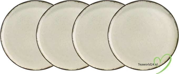Kitchen Trend - Ontbijtbord 19 cm Creme Ocean - Set van 4