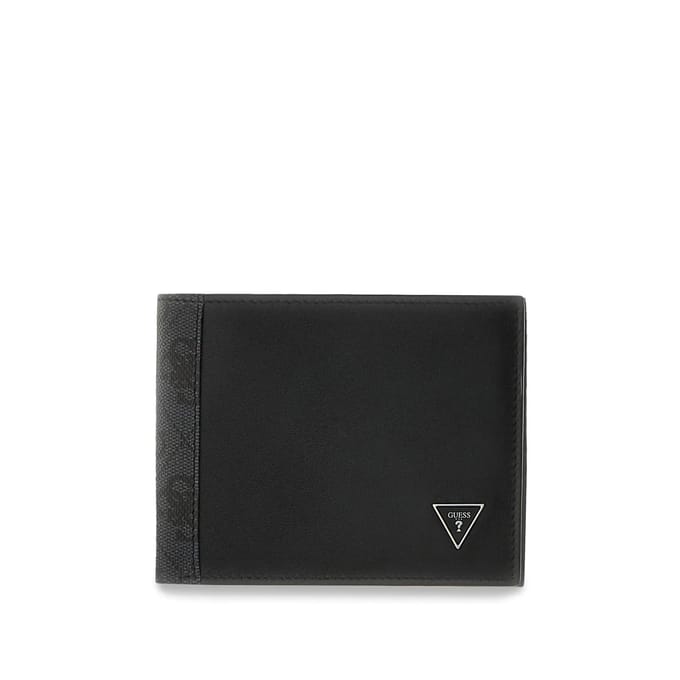GUESS Leren portemonnee Sydney Bifold Black zwart