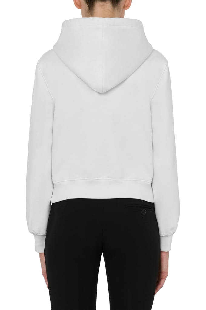 Moschino Crochet Logo Organic Cotton Sweatshirt White Taglia: 40 | Maglioni a maglia Outlet | Donna | Bianco