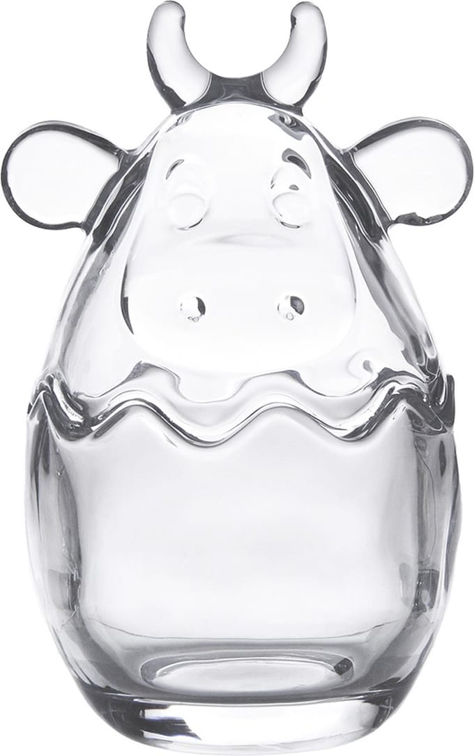 Clayre & Eef Glazen potje Koe Ø 8x14 cm Transparant Glas
