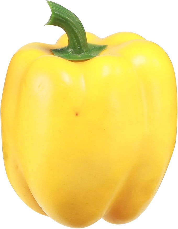 Voerdummy decoratieve groenten peper geel H10cm