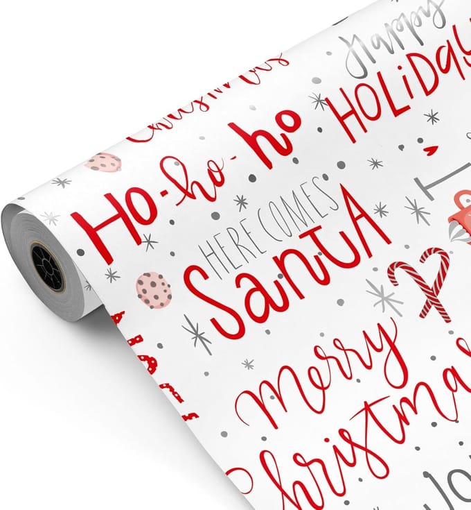 Extra Groot Inpakpapier Rol - 62 cm x 100 Meter - Feestelijk Kerst Design