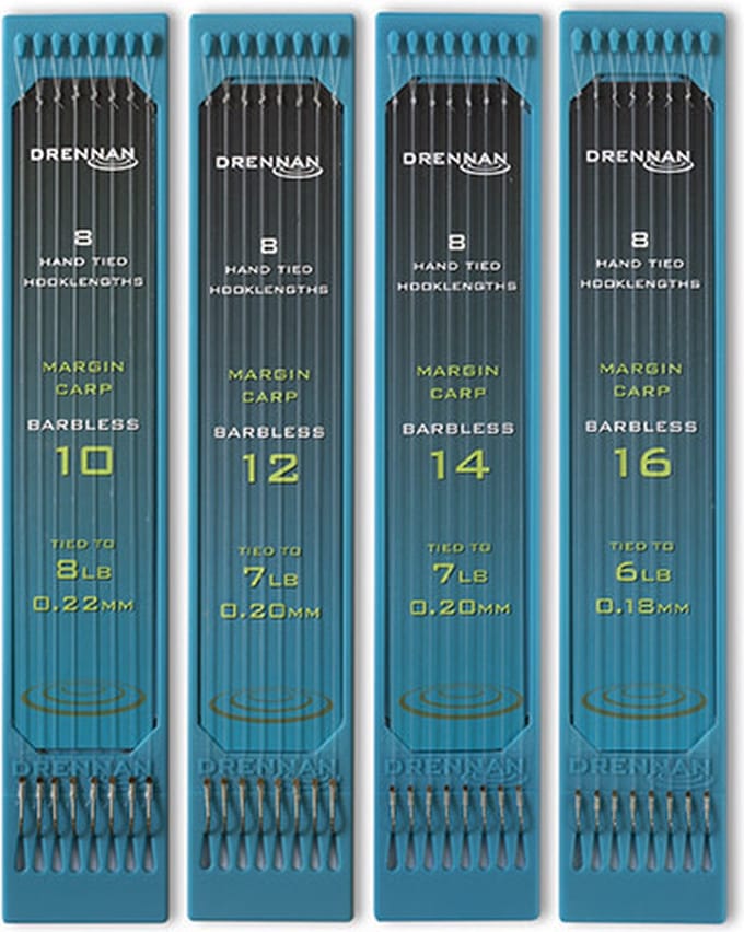 Drennan Margin Carp Barbless (8 pcs) - Maat : 15cm - haak 16 - 0.18mm