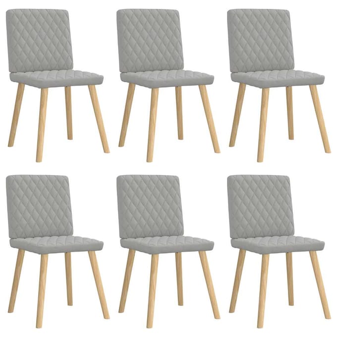 vidaXL Eetkamerstoelen 6 st stof wolk grijs