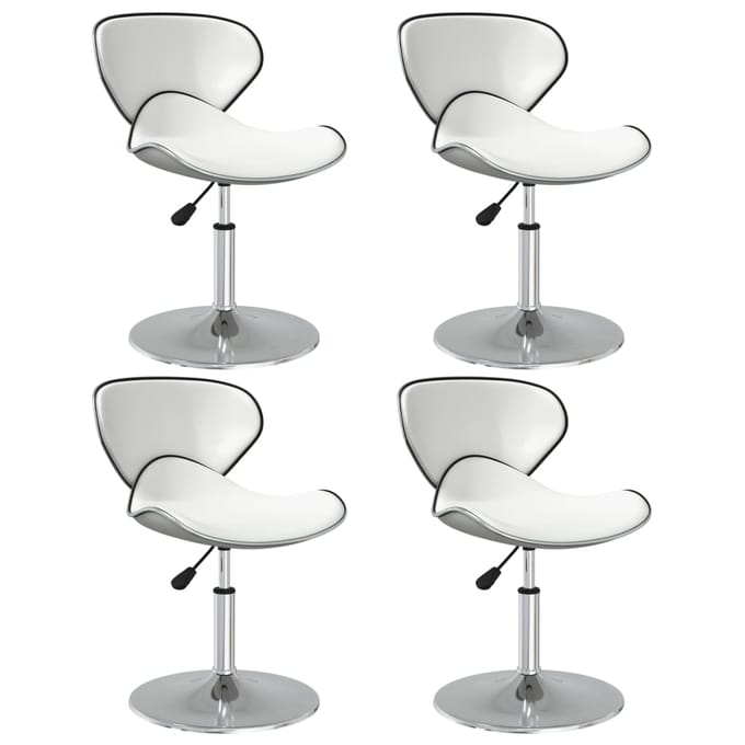 vidaXL - Eetkamerstoelen - 4 - st - kunstleer - wit