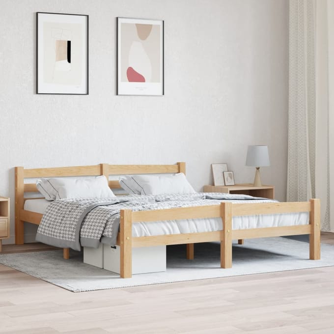 vidaXL - Bedframe - massief - grenenhout - 160x200 - cm