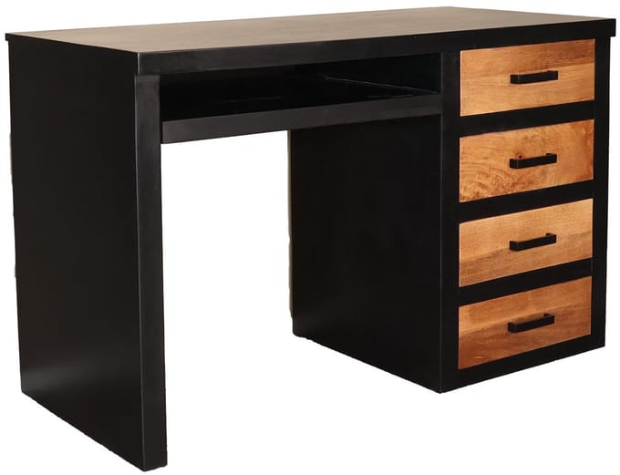Bureau Avelon 120cm bruin industrieel duurzaam massief mangohout