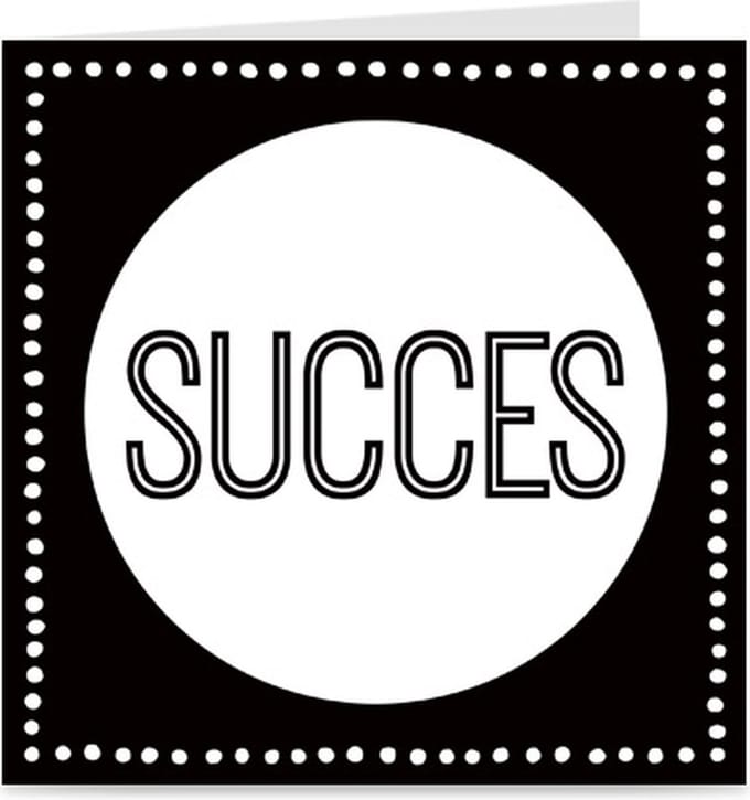 SUCCES | kaart / wenskaart met envelop | zwart & wit